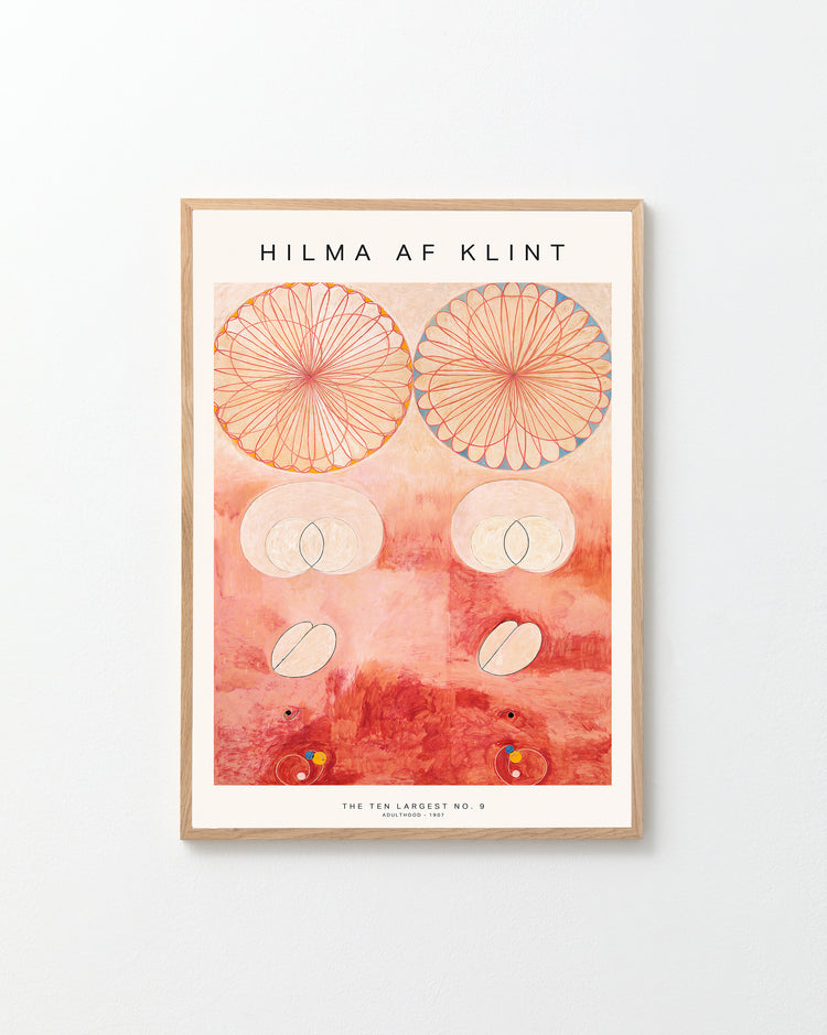 Framed artwork by Hilma af Klint on a white wall
