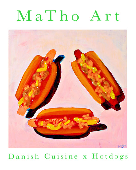 Poster with danish hotdogs