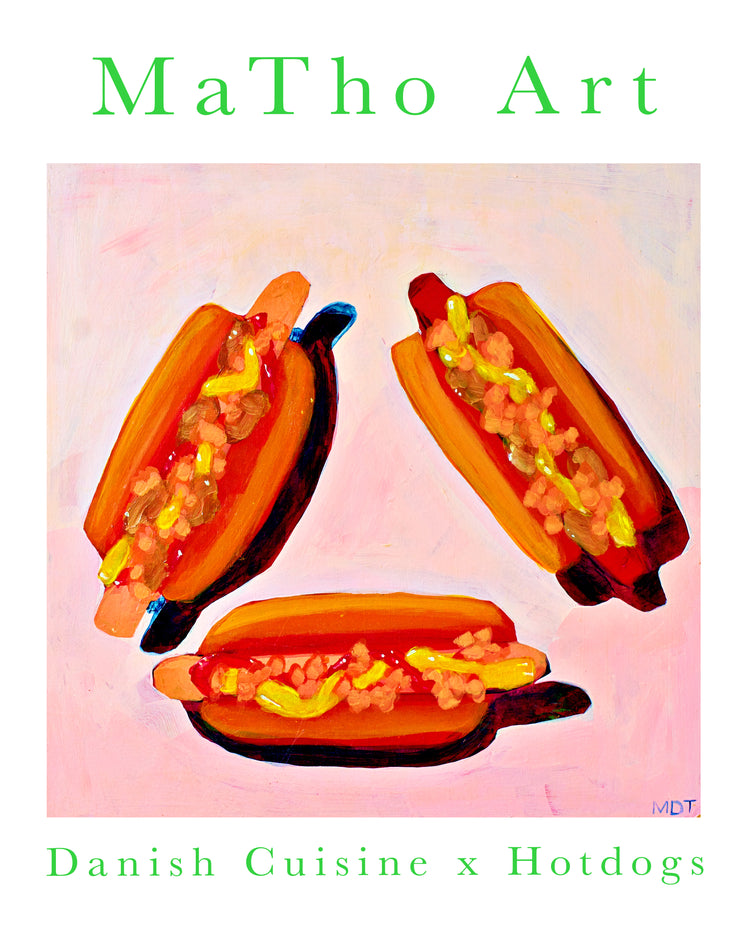 Poster with danish hotdogs