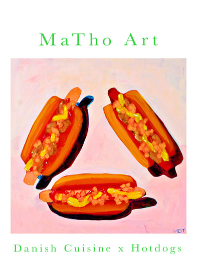 poster with danish hotdogs