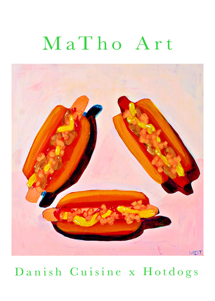 poster with danish hotdogs
