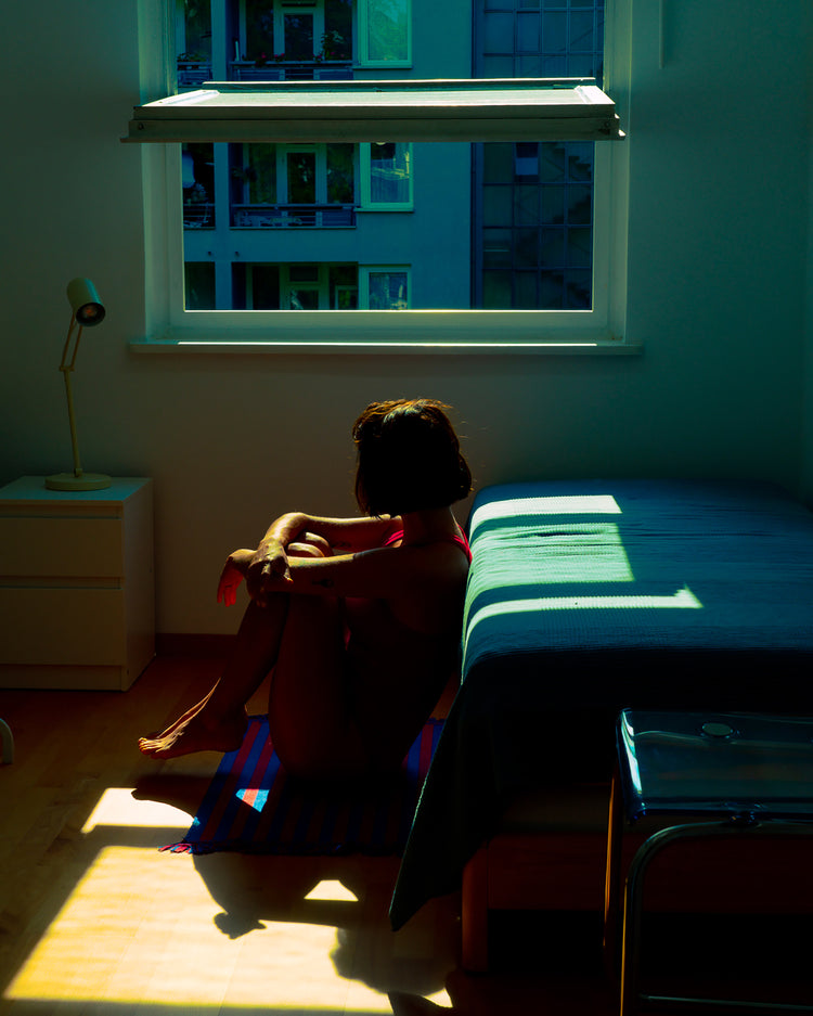Red and Blue Feelings All Over the Room Poster