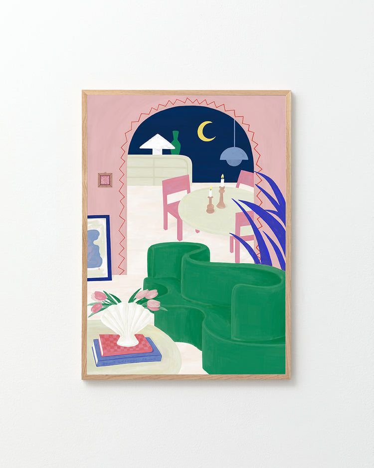 Living Room by Night Poster
