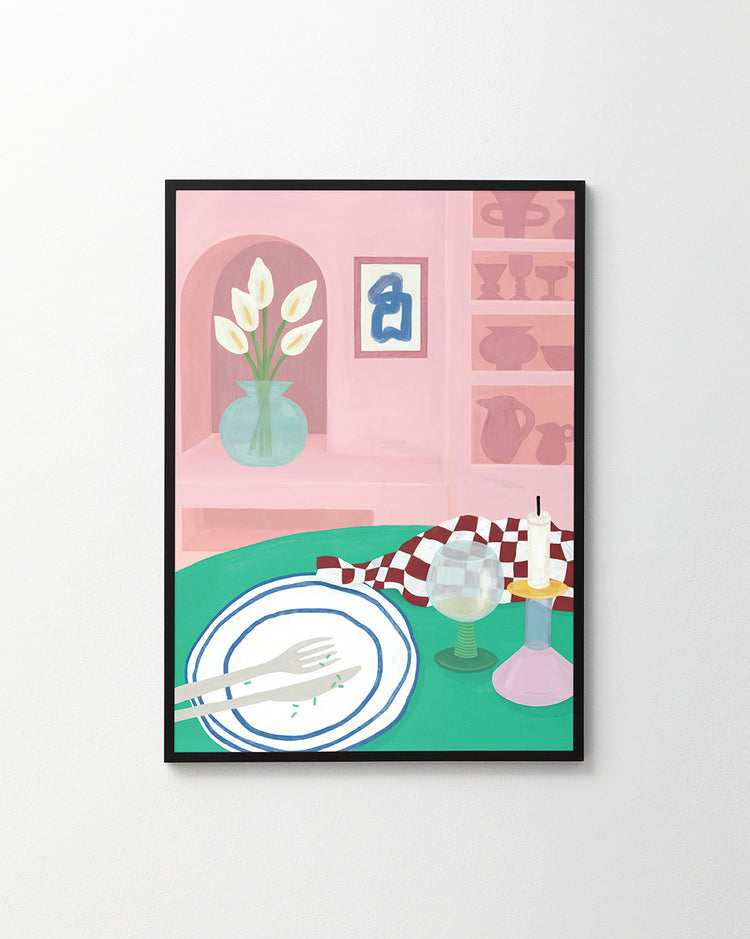 At the Restaurant Poster