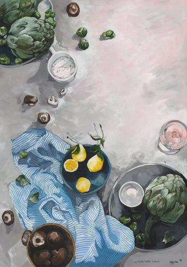Poster with artichokes