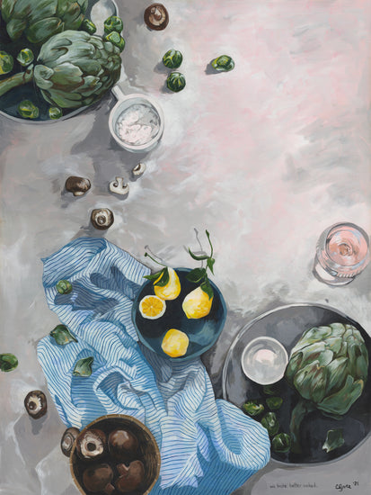 Poster with artichokes