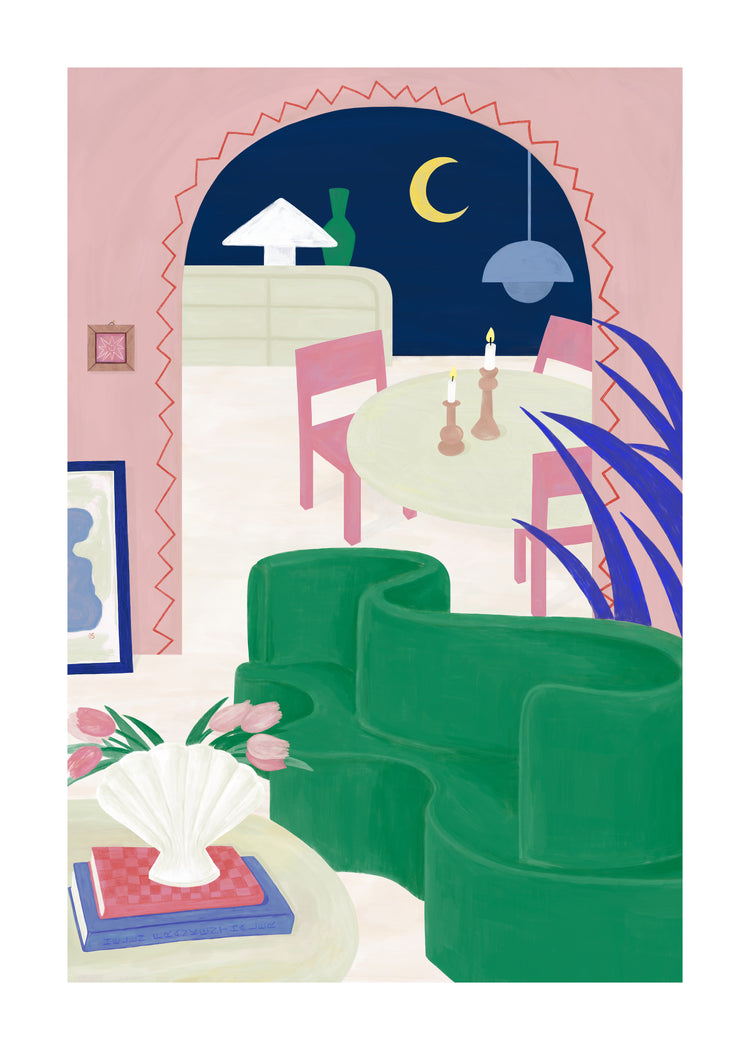 Living Room by Night Poster