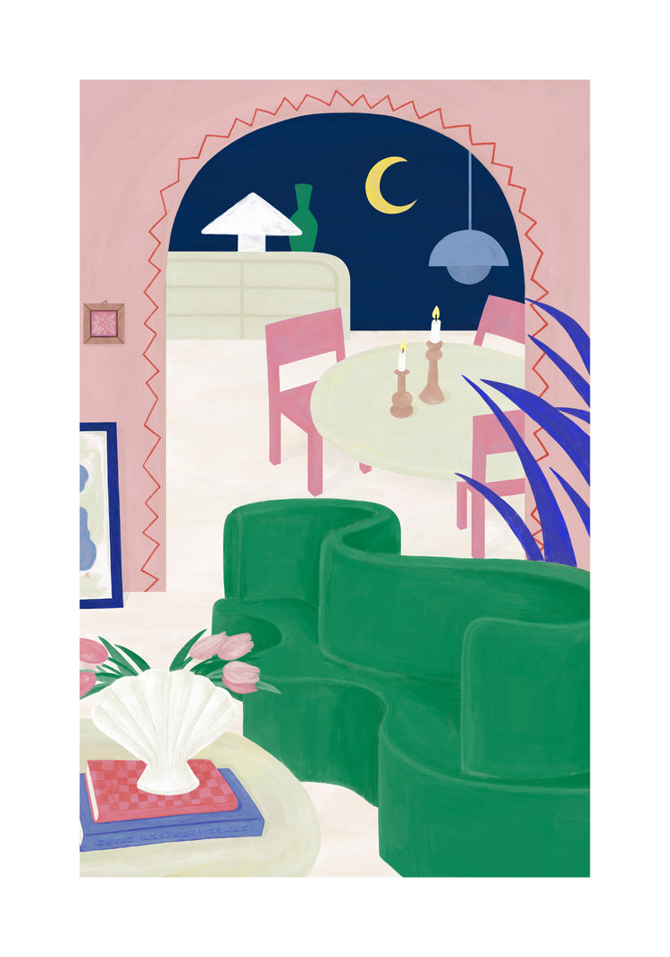 Living Room by Night Poster