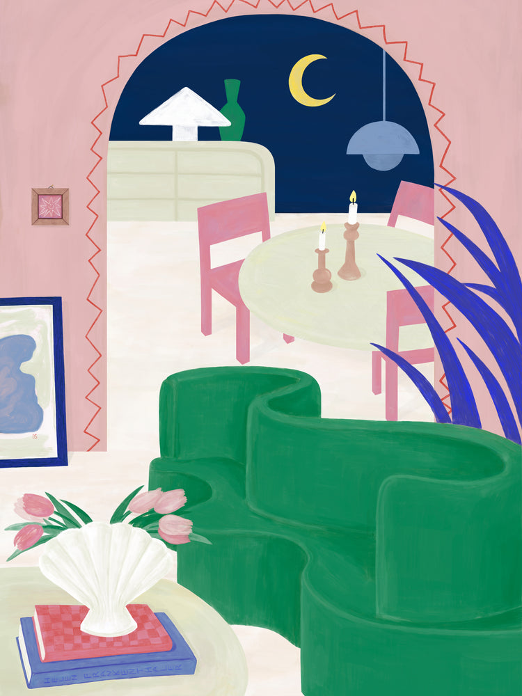Living Room by Night Poster