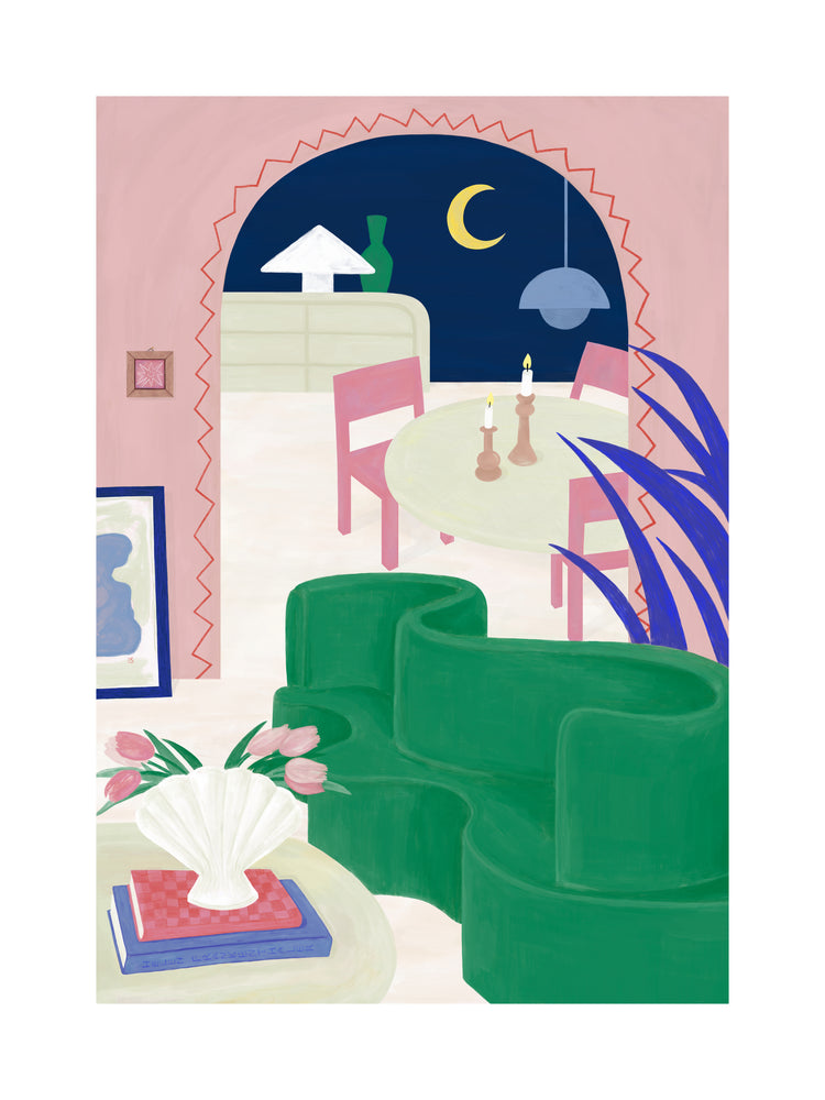 Living Room by Night Poster