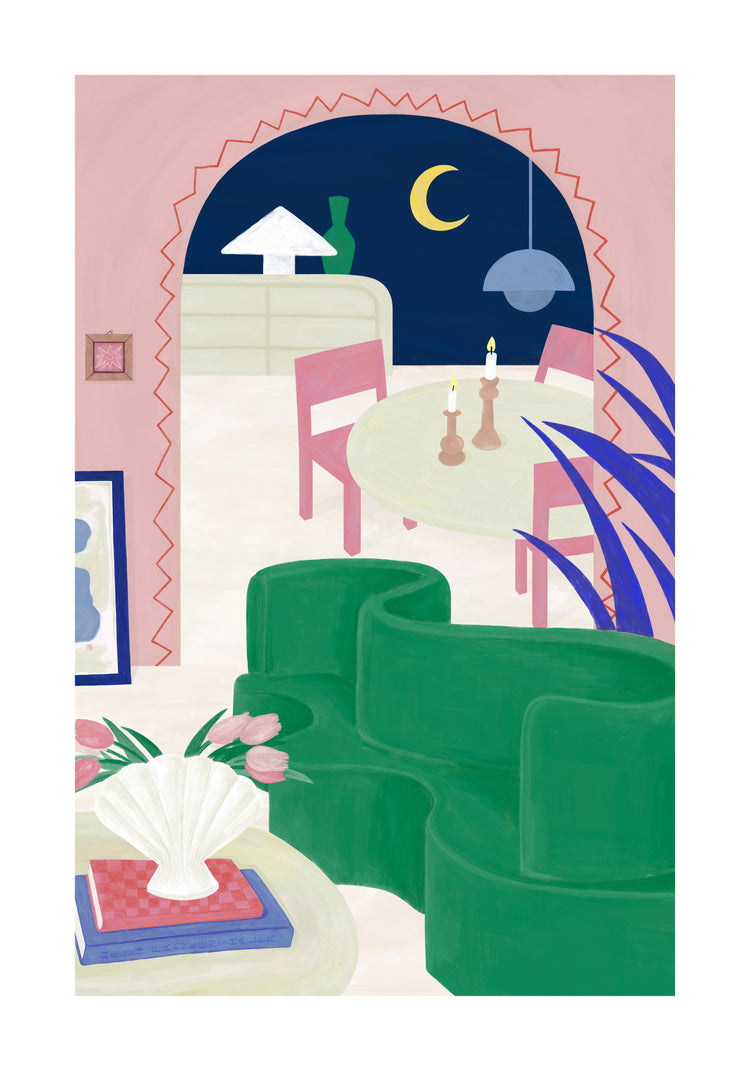 Living Room by Night Poster