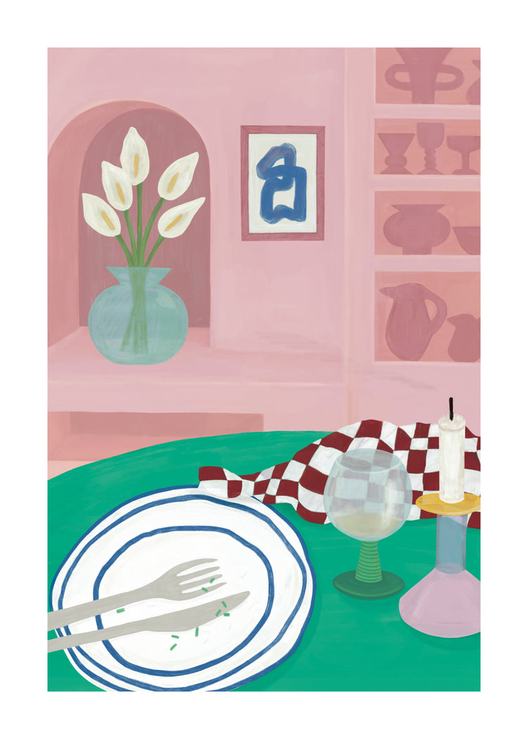 At the Restaurant Poster