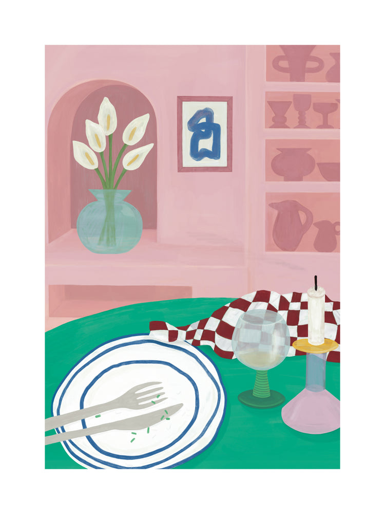 At the Restaurant Poster