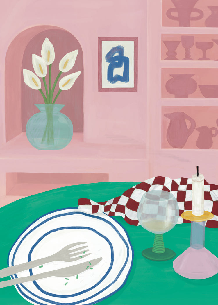 At the Restaurant Poster