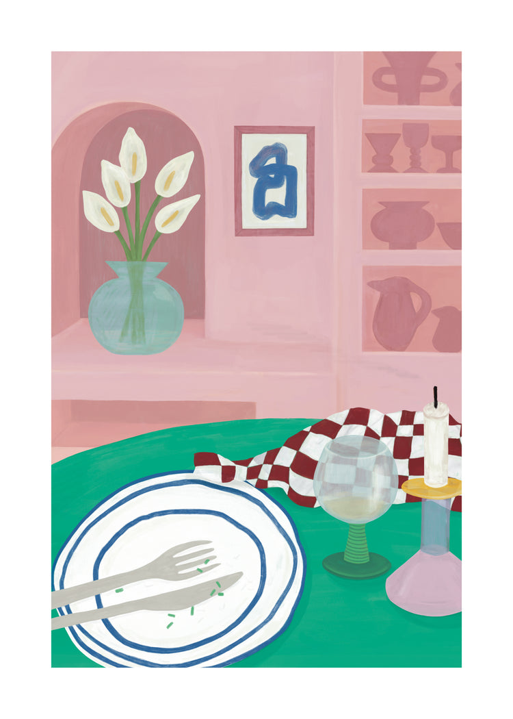 At the Restaurant Poster