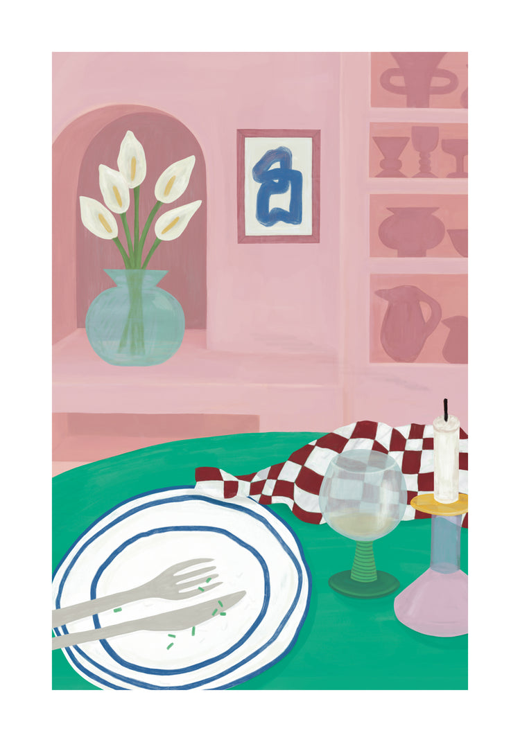 At the Restaurant Poster