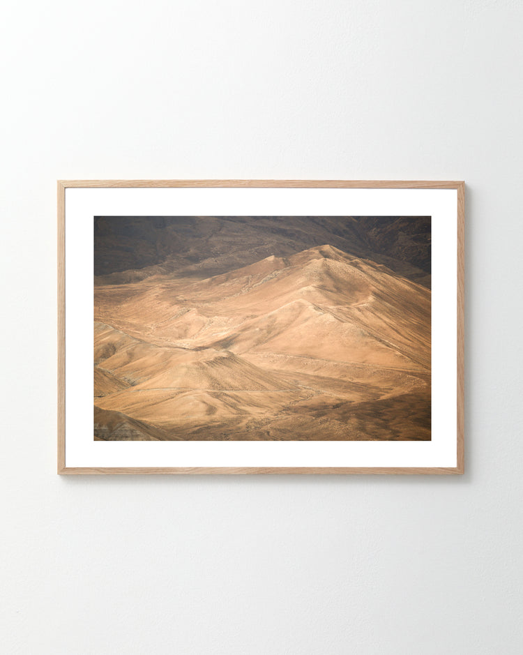 Mountain scenery in looking like the pyramids of Giza.