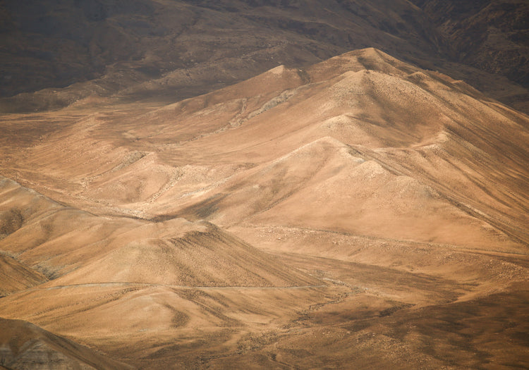 Mountain scenery in looking like the pyramids of Giza.