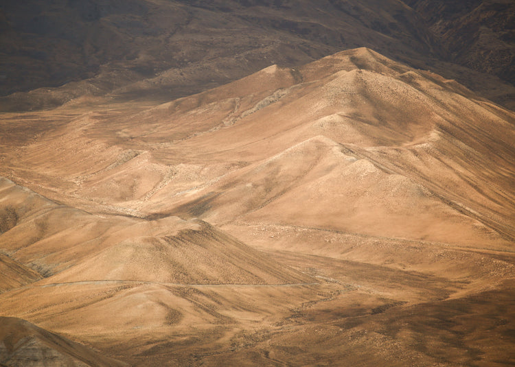 Mountain scenery in looking like the pyramids of Giza.