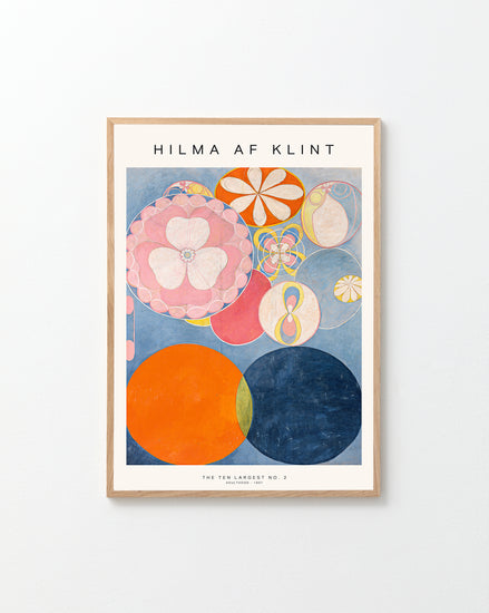 Framed artwork by Hilma af Klint on a white wall