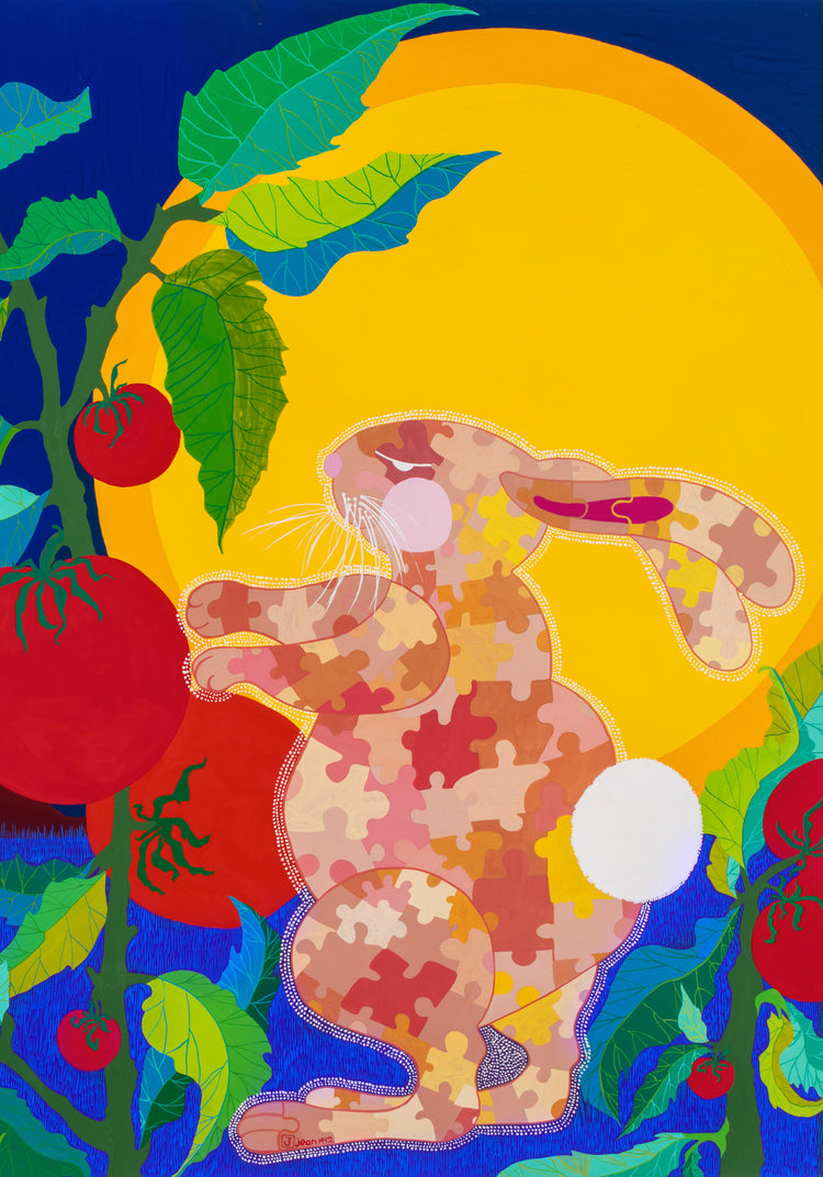Jigsaw Rabbit in Tomato Patch Poster