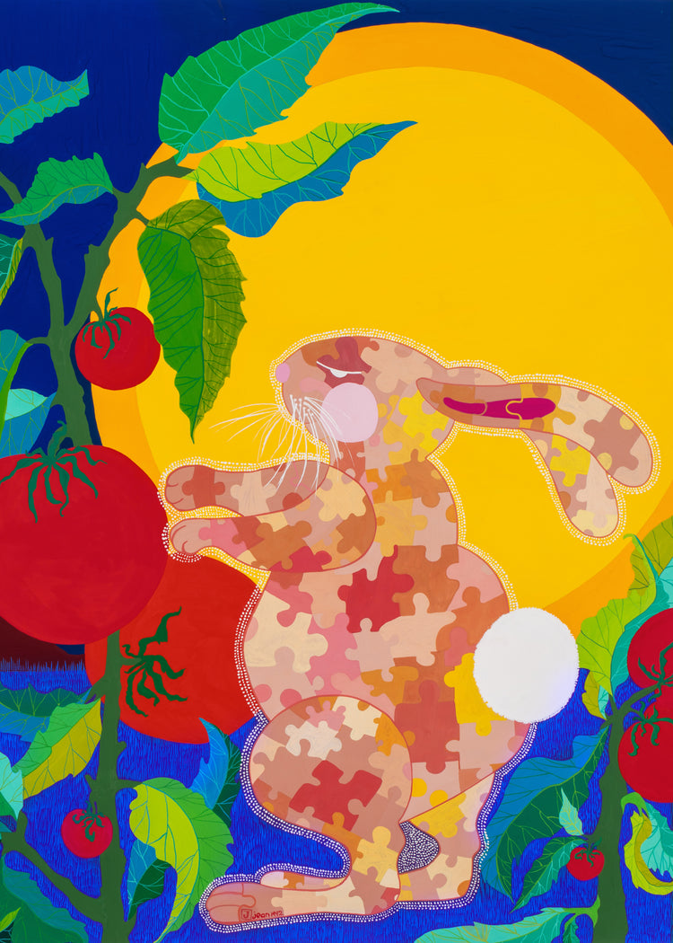 Jigsaw Rabbit in Tomato Patch Poster