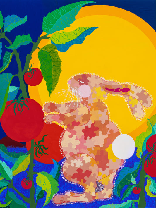 Jigsaw Rabbit in Tomato Patch Poster