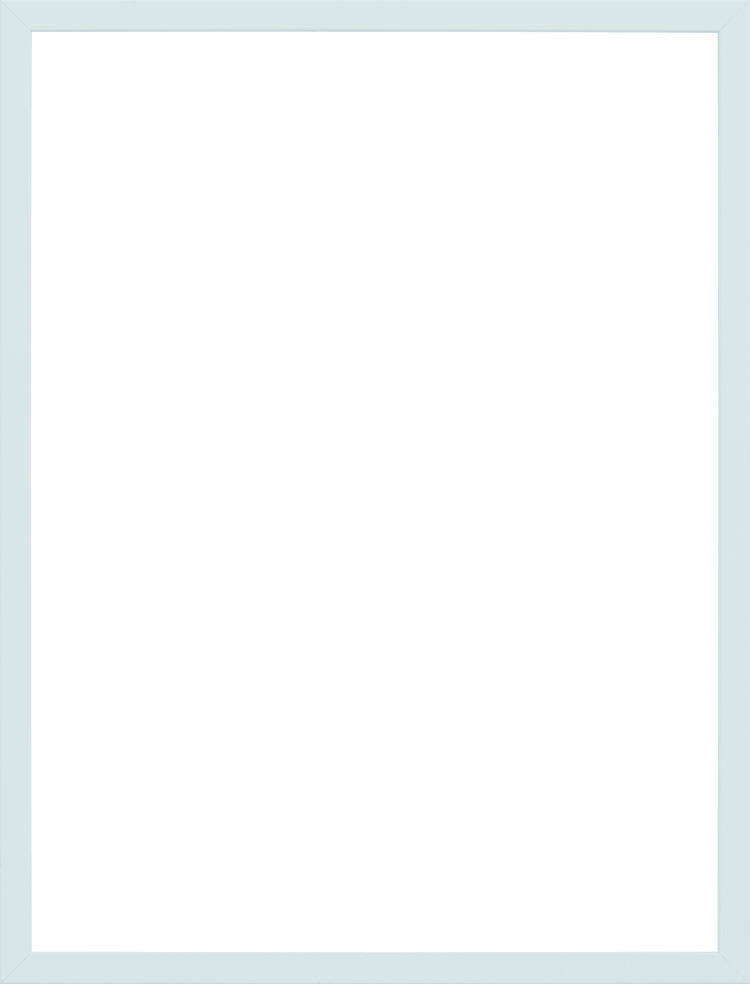The Frame Pastel Blue features a white frame with a black empty rectangular center resembling a blank photo placeholder, accented by a pastel blue lining for a stylish touch.