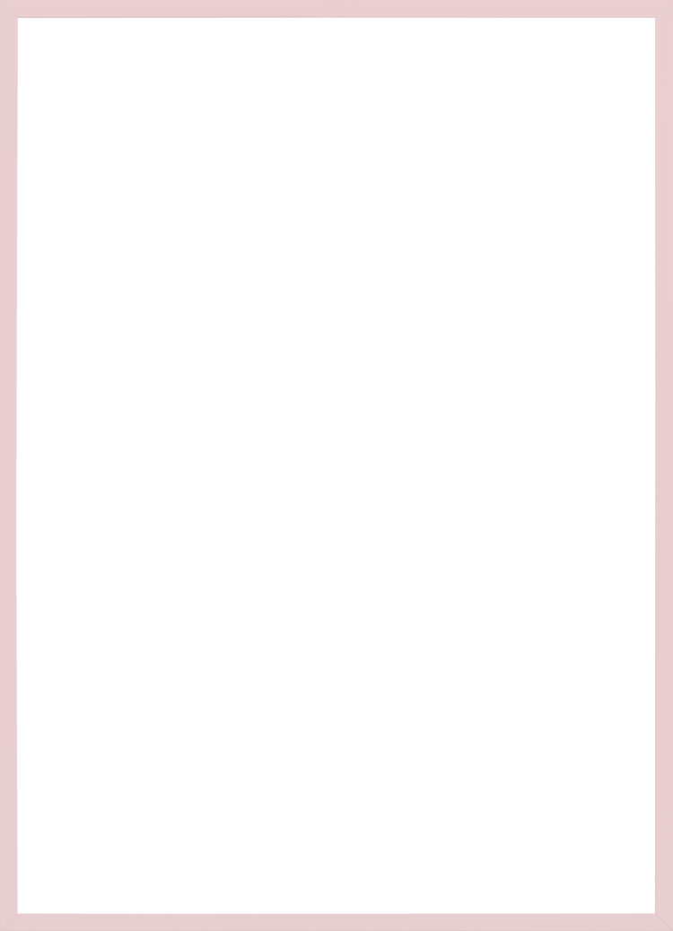 The Frame Pastel Pink features a pastel pink wooden frame with a pale border around a solid black center, offering a stylish touch. The black area is minimalist and detail-free, reminiscent of an elegant poster.