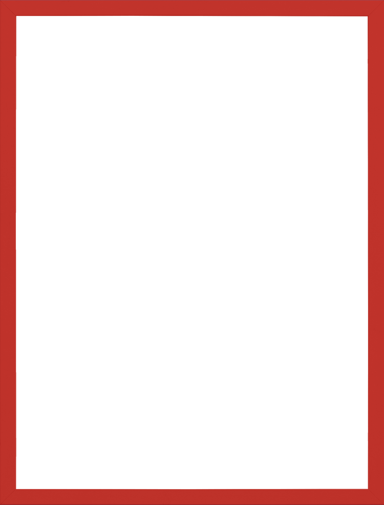 The Frame Red is a stylish, vibrant red wooden picture frame with clean lines and a smooth finish. It stands vertically against a plain background, making it ideal for displaying your favorite poster or art piece.