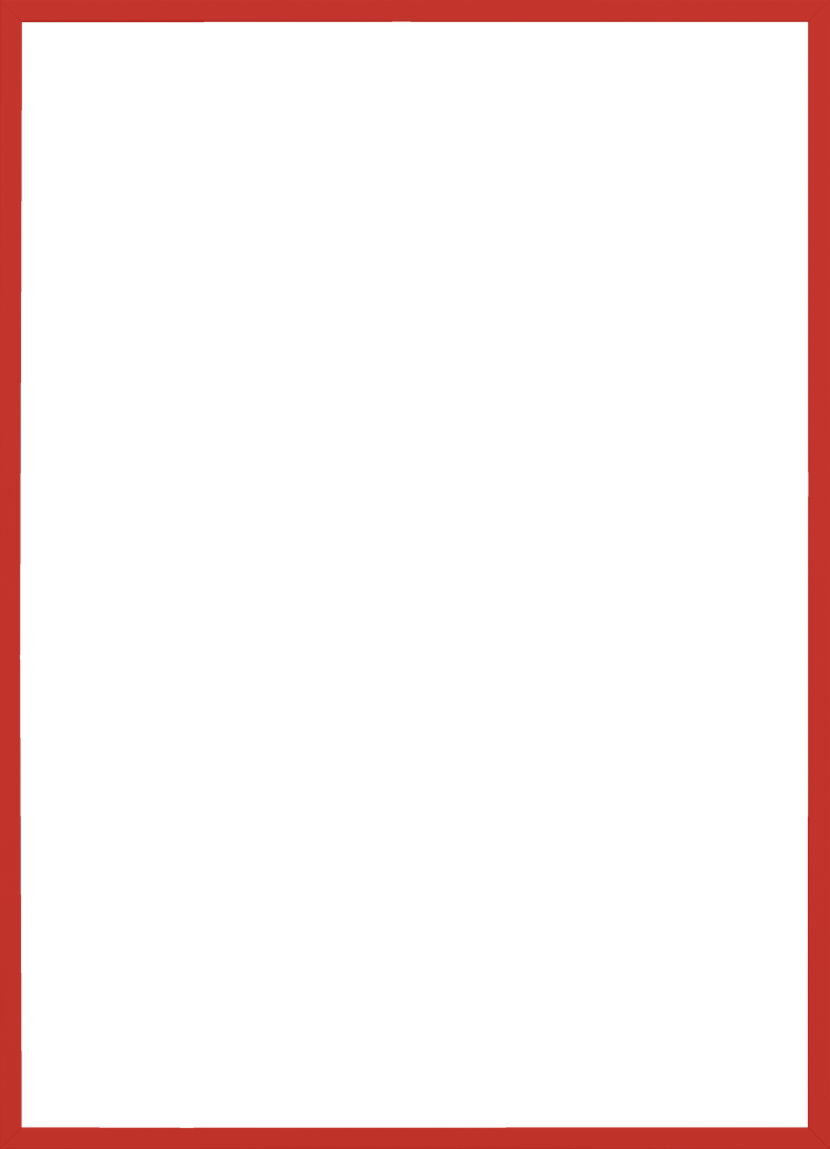 The Frame Red offers a classic red wooden border surrounding an empty black square, providing a striking contrast. The evenly spaced color enhances its minimalist design, making it an ideal poster centerpiece.