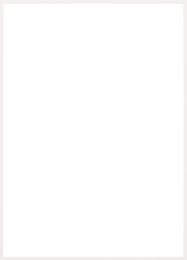 A sleek black square, subtly detailed, is elegantly showcased in a minimalist Frame White.