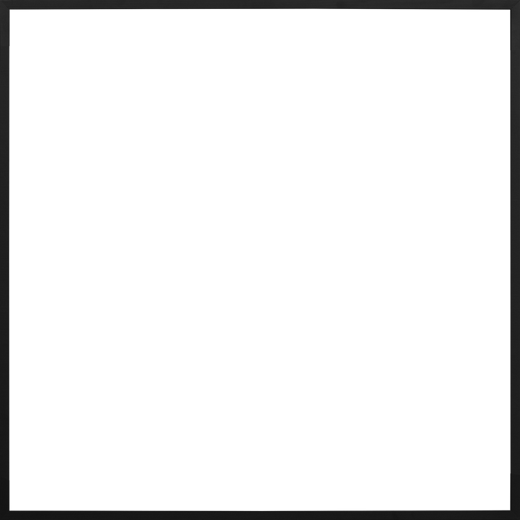 A pure black square design encased in a sleek, traditional black wooden frame, named Frame Black.