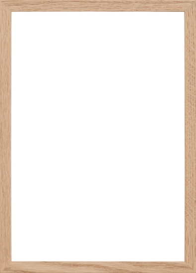 The Frame Oak features a blank black chalkboard with a light wooden frame, embodying a Scandinavian design and is ready for writing or drawing.