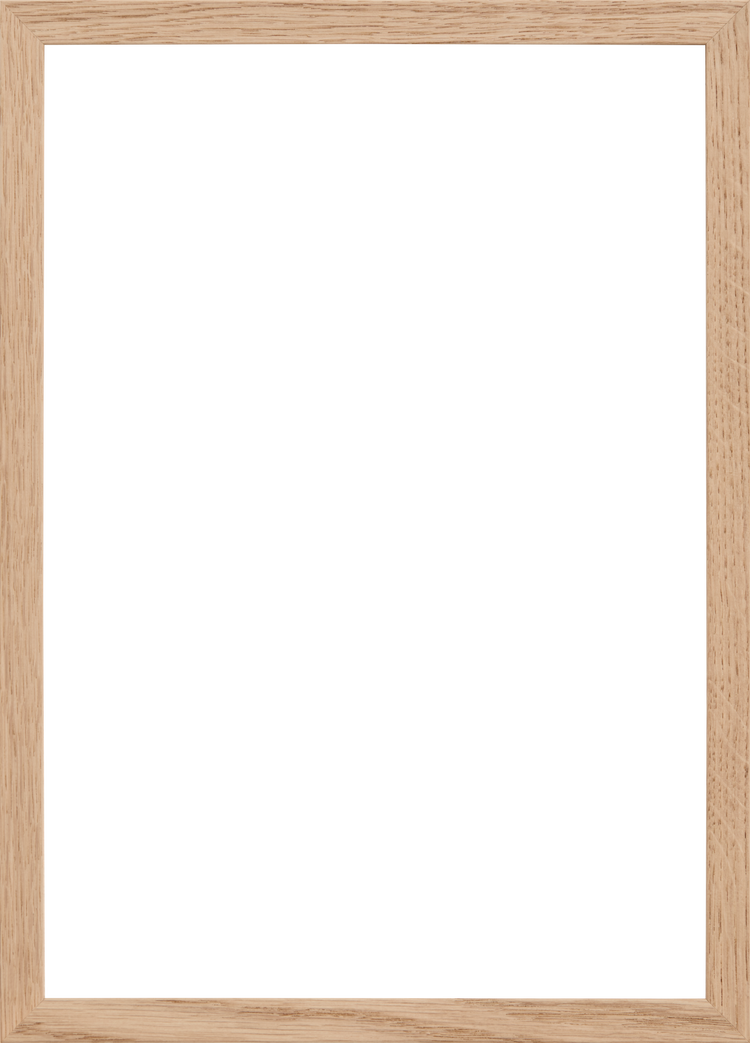 The Frame Oak features a blank black chalkboard with a light wooden frame, embodying a Scandinavian design and is ready for writing or drawing.