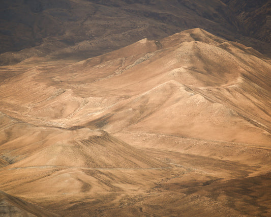 Mountain scenery in looking like the pyramids of Giza.
