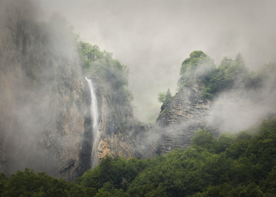 Mountain scenery in looking like the pyramids of Giza.
