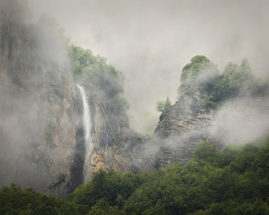Mountain scenery in looking like the pyramids of Giza.