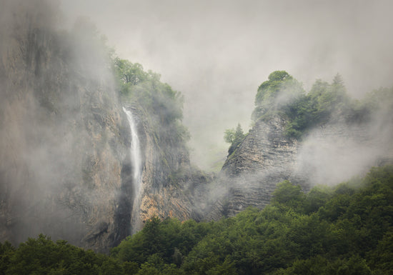 Mountain scenery in looking like the pyramids of Giza.