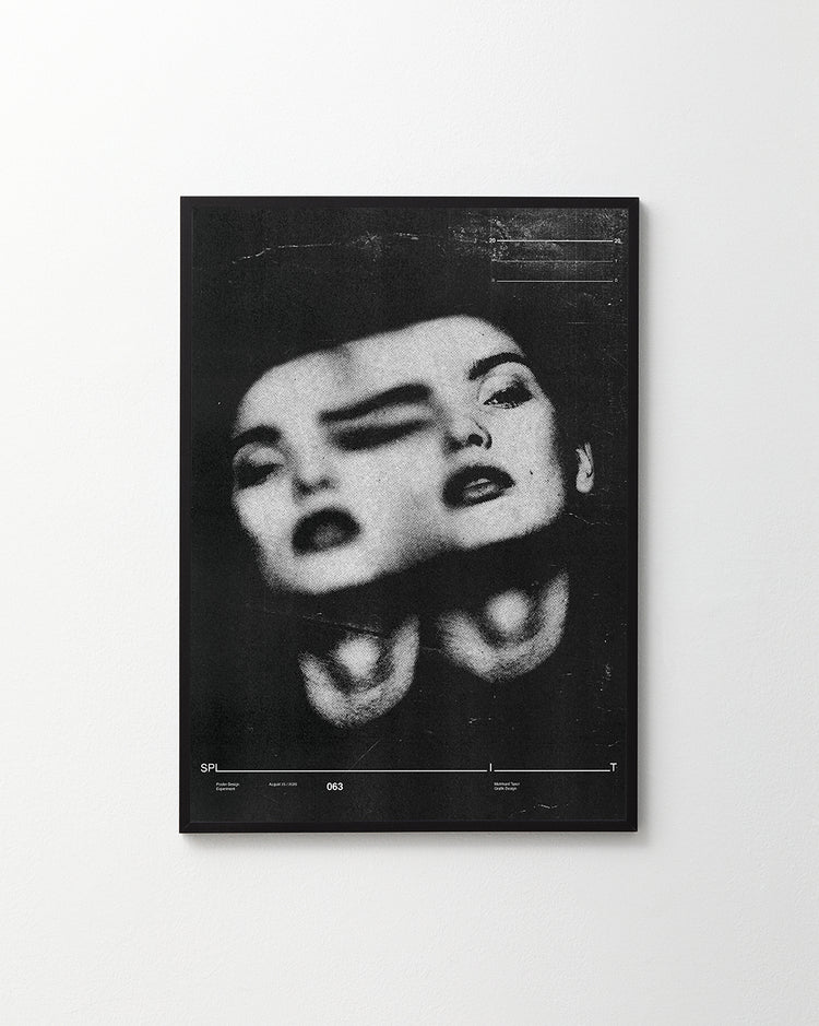 Greyscale photograph of a woman visualizing what it is like to be in two minds.