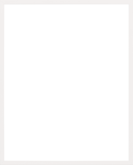 The Frame White is a vintage-inspired instant photo frame with a blank black center, encased in an off-white wooden frame. The slightly worn texture suggests age, giving it the classic appeal of timeless black and white posters.