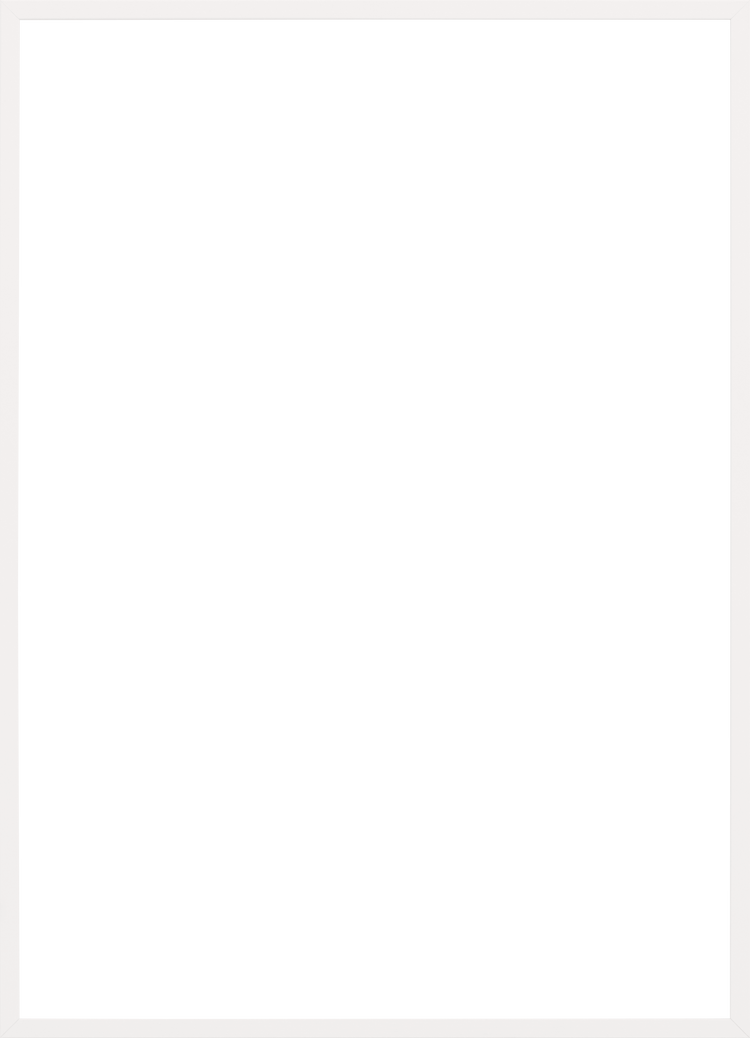 The Frame White features a sleek acrylic glass design, showcasing a completely black square with an elegant white border.