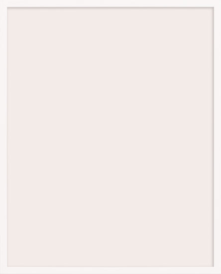 The Frame White is a light beige, empty rectangular frame with a white wooden border. Its blank interior resembles minimalist art or serves as a placeholder for black and white posters or artwork, protected by sleek acrylic glass.
