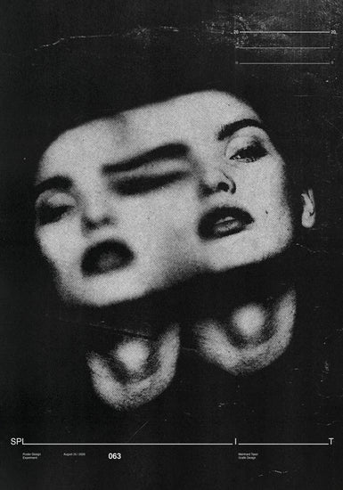 Greyscale photograph of a woman visualizing what it is like to be in two minds.