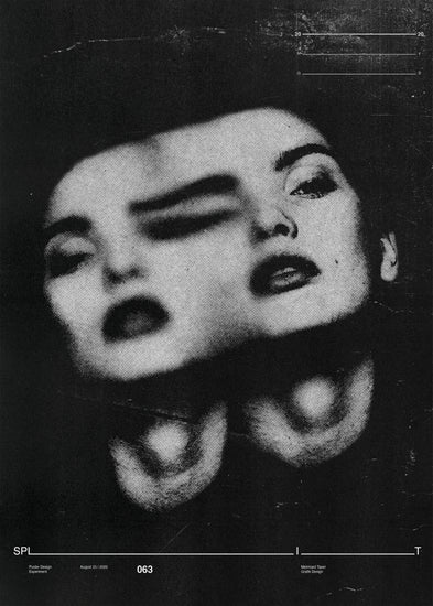 Greyscale photograph of a woman visualizing what it is like to be in two minds.
